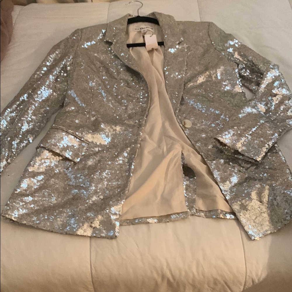 Amazon The Drop Silver Sequin Women's Blazer